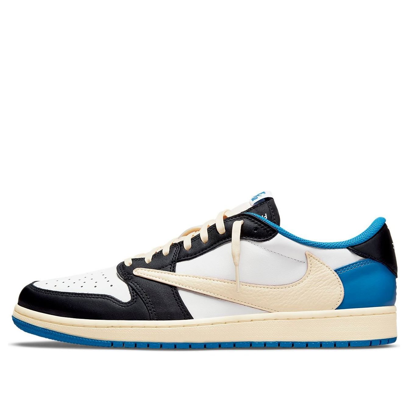 Air Jordan 1 Retro Low x Fragment Design x Travis Scott x 'Sail Black Military Blue' - HouseofKickz