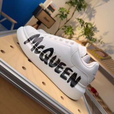 Alexander McQueen Graffiti-print Oversized Sneakers White - HouseofKickz