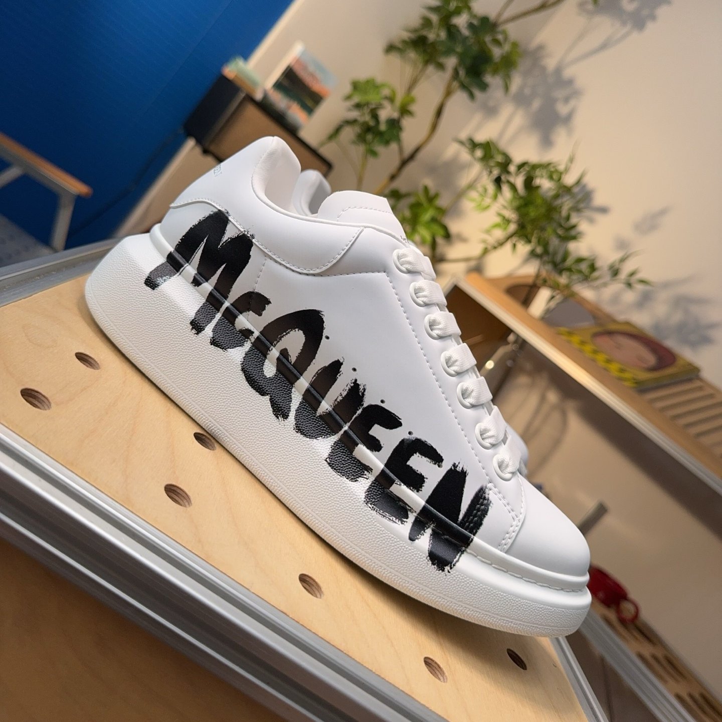 Alexander McQueen Graffiti-print Oversized Sneakers White - HouseofKickz