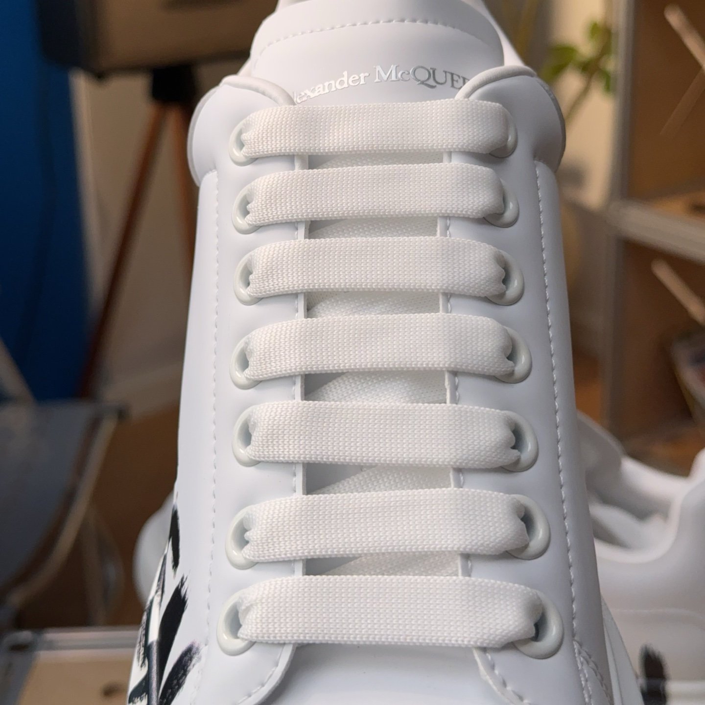 Alexander McQueen Graffiti-print Oversized Sneakers White - HouseofKickz