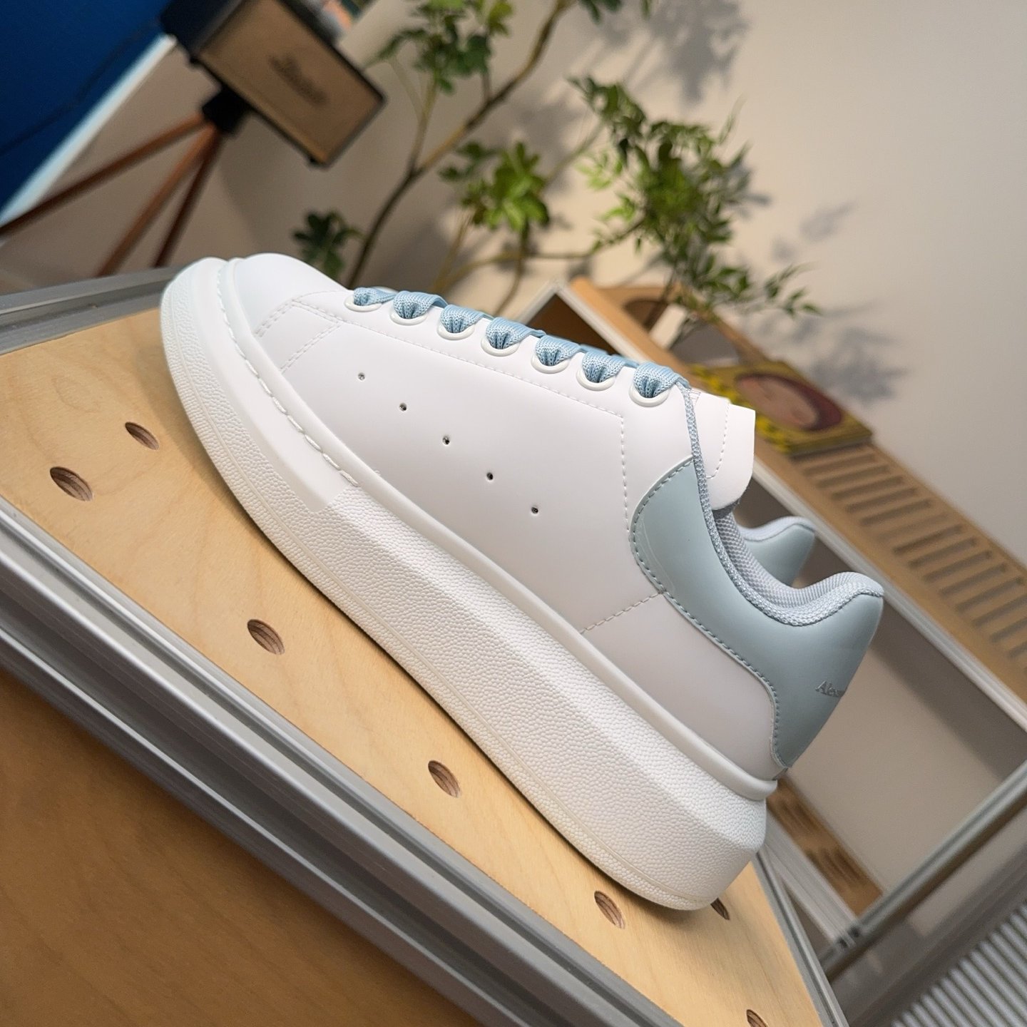 Alexander McQueen Larry Oversize Sneakers 'White Blue' - HouseofKickz