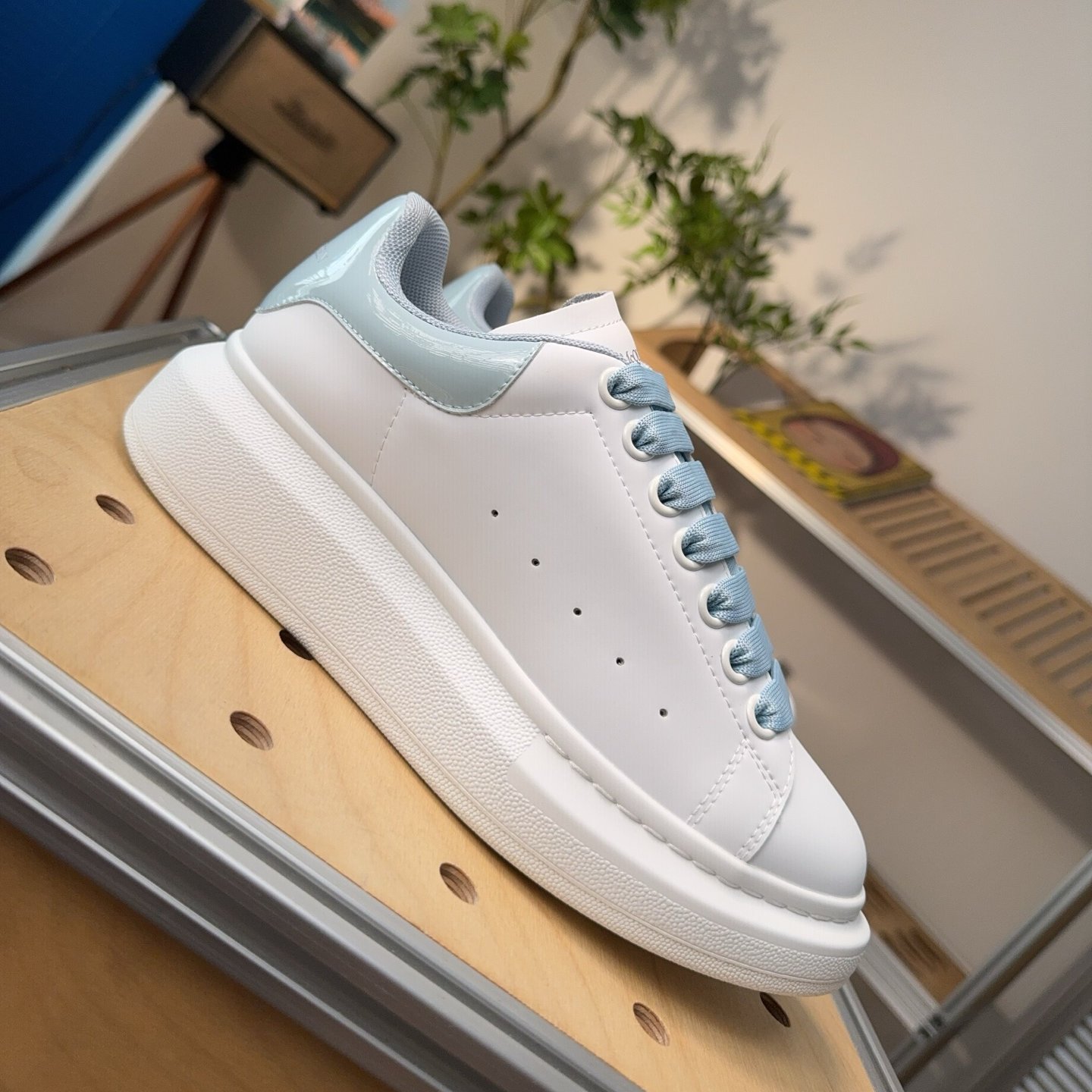 Alexander McQueen Larry Oversize Sneakers 'White Blue' - HouseofKickz