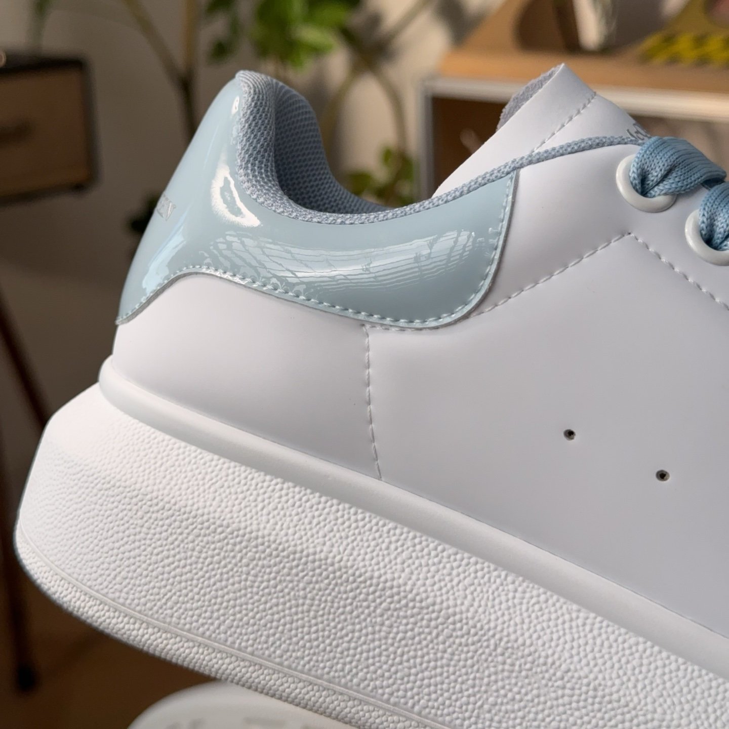 Alexander McQueen Larry Oversize Sneakers 'White Blue' - HouseofKickz