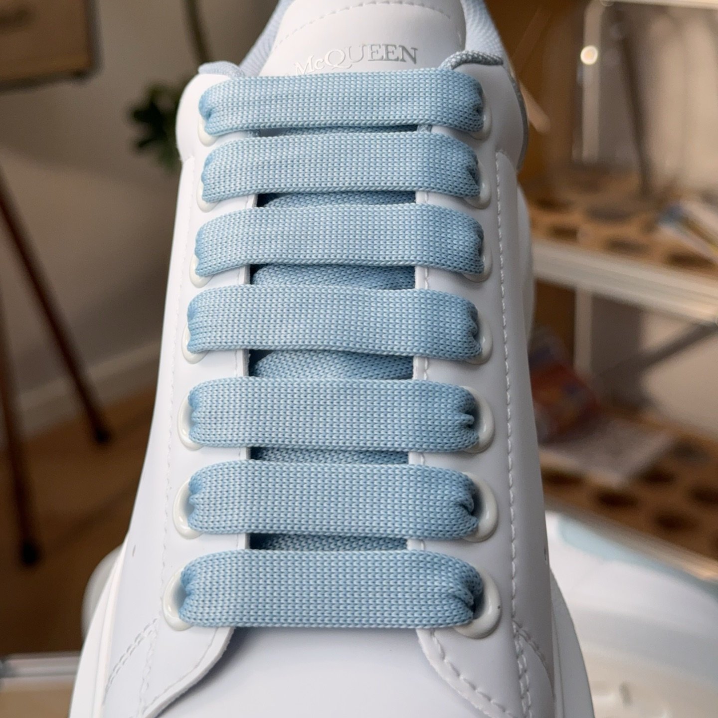Alexander McQueen Larry Oversize Sneakers 'White Blue' - HouseofKickz