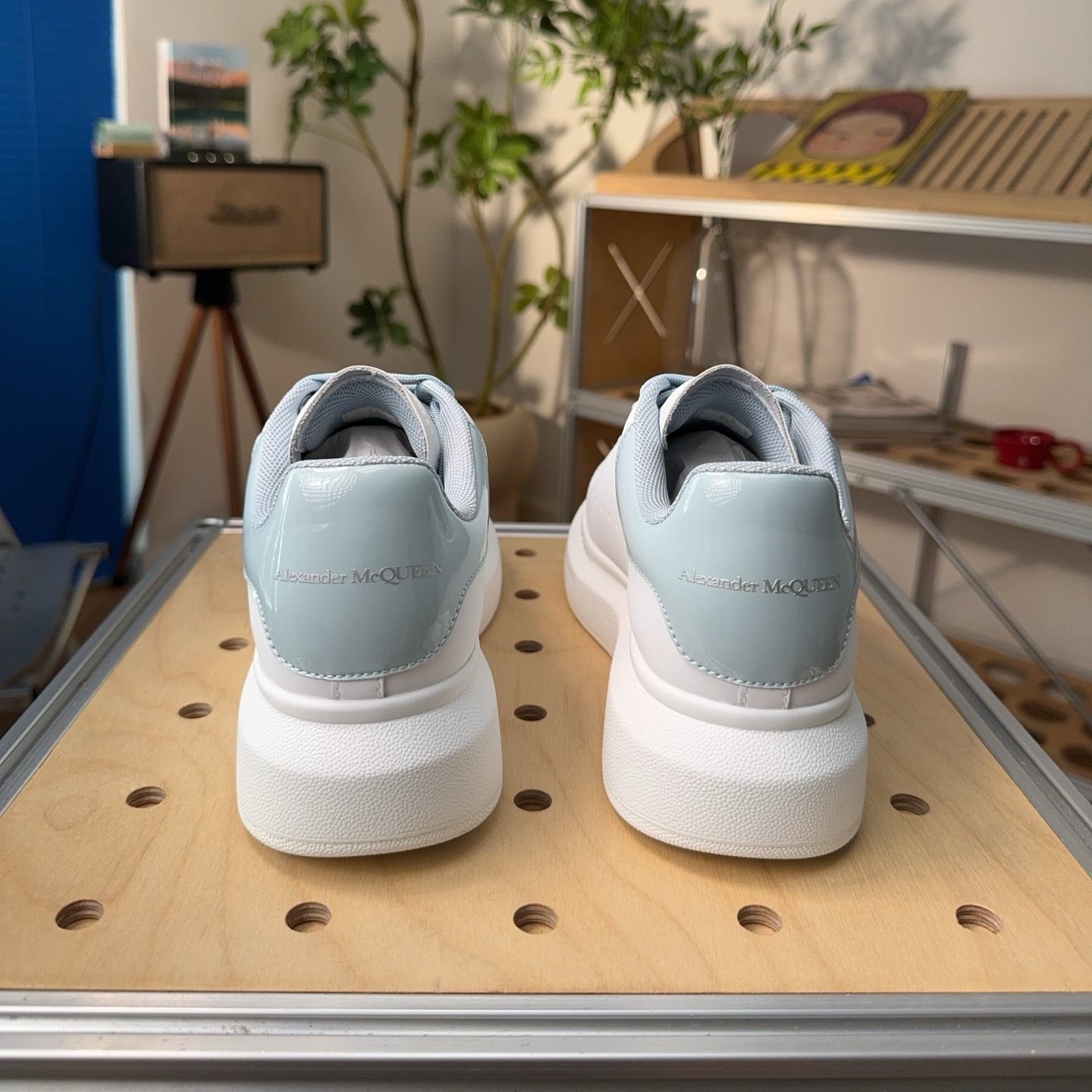 Alexander McQueen Larry Oversize Sneakers 'White Blue' - HouseofKickz