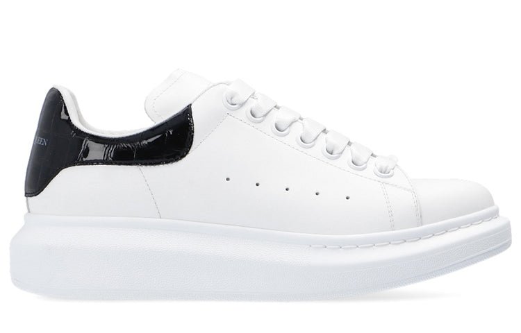 Alexander McQueen Leather Sneakers ’Stone-patterned black and white‘ - HouseofKickz
