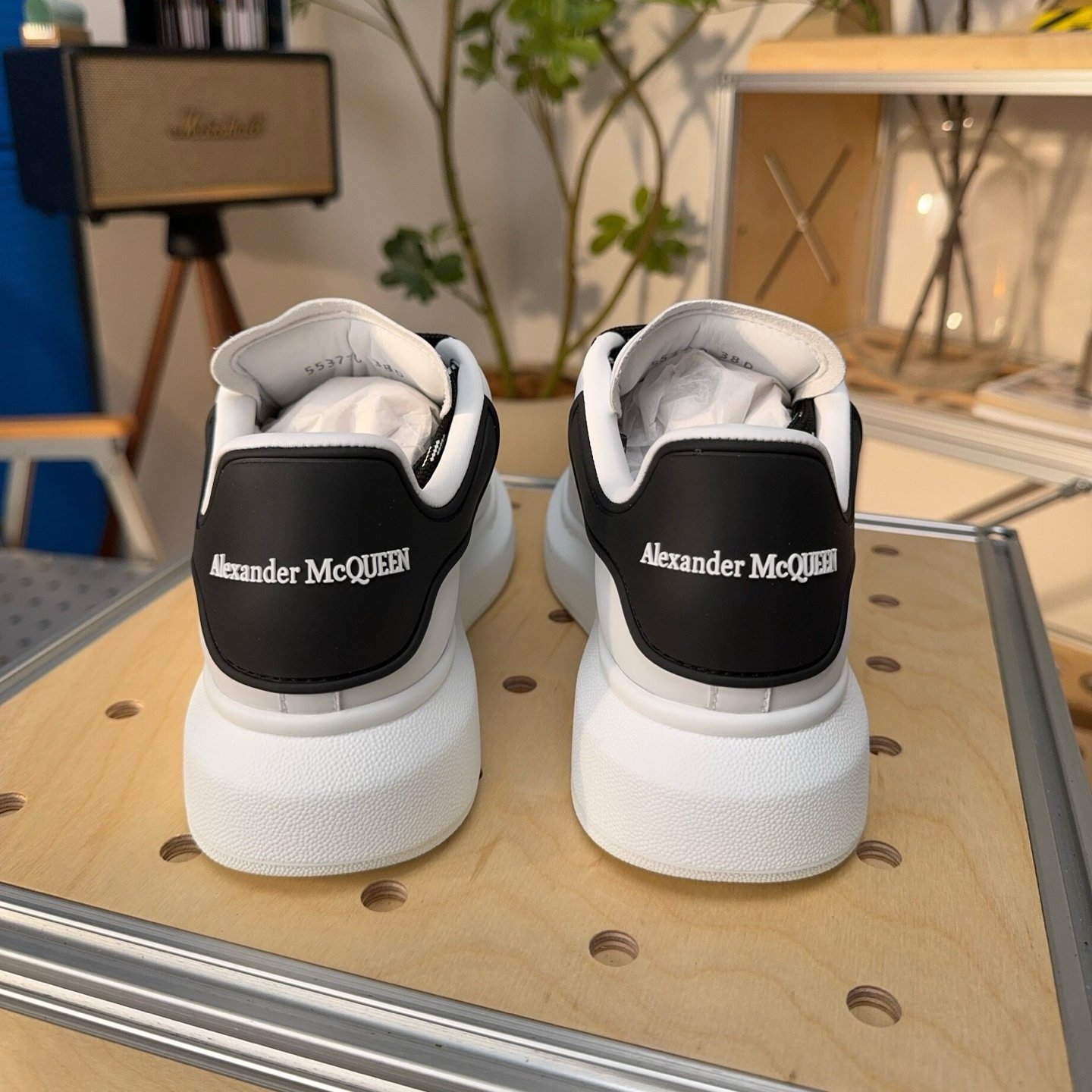 Alexander McQueen Oversized Sneaker in White/Black - HouseofKickz