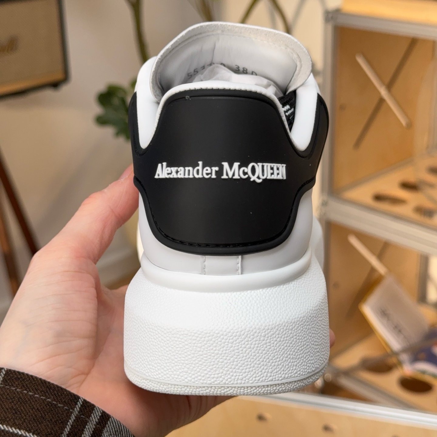 Alexander McQueen Oversized Sneaker in White/Black - HouseofKickz