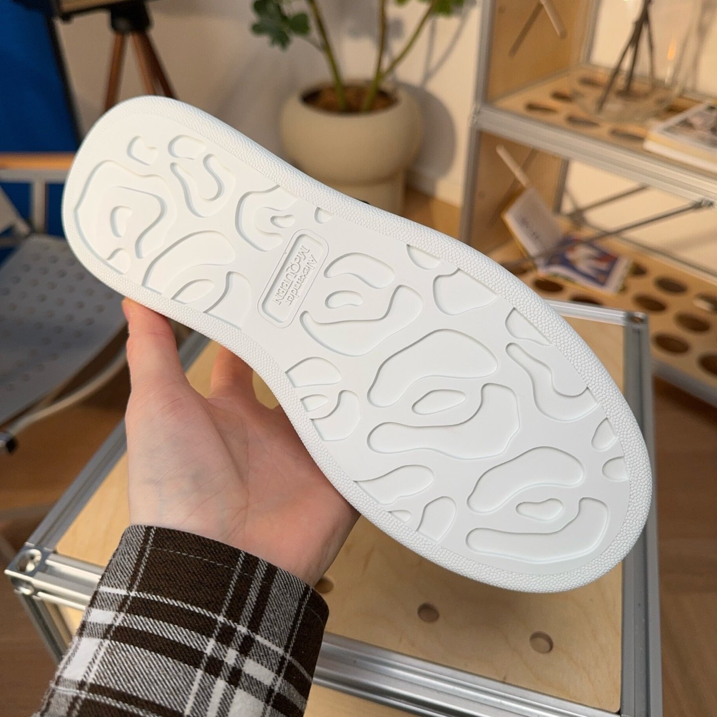 Alexander McQueen Oversized Sneaker in White/Black - HouseofKickz