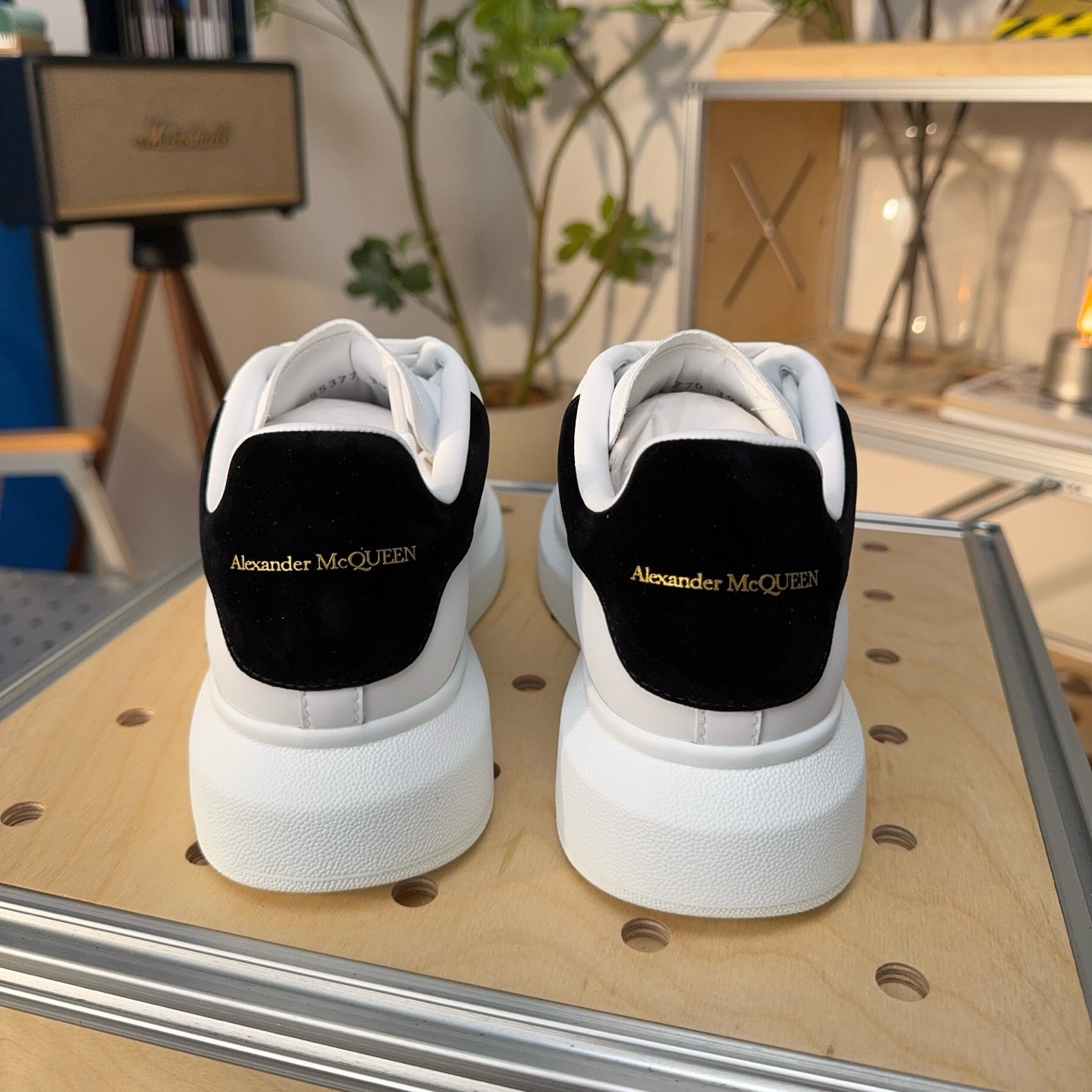 Alexander McQueen Oversized Sneaker in White/Black - HouseofKickz