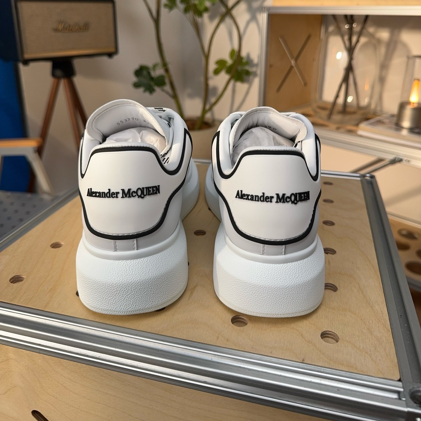 Alexander McQueen Oversized Sneaker in White Black - HouseofKickz