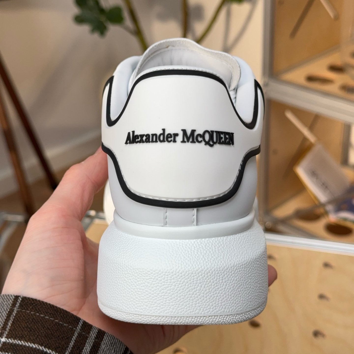 Alexander McQueen Oversized Sneaker in White Black - HouseofKickz
