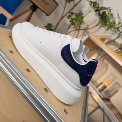 Alexander McQueen Oversized Sneaker in White Blue Grey - HouseofKickz