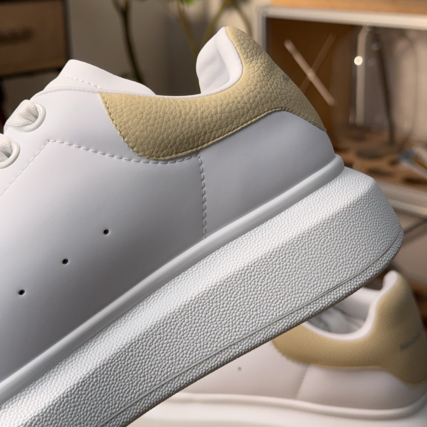 Alexander McQueen Oversized Sneaker 'White Beige' - HouseofKickz