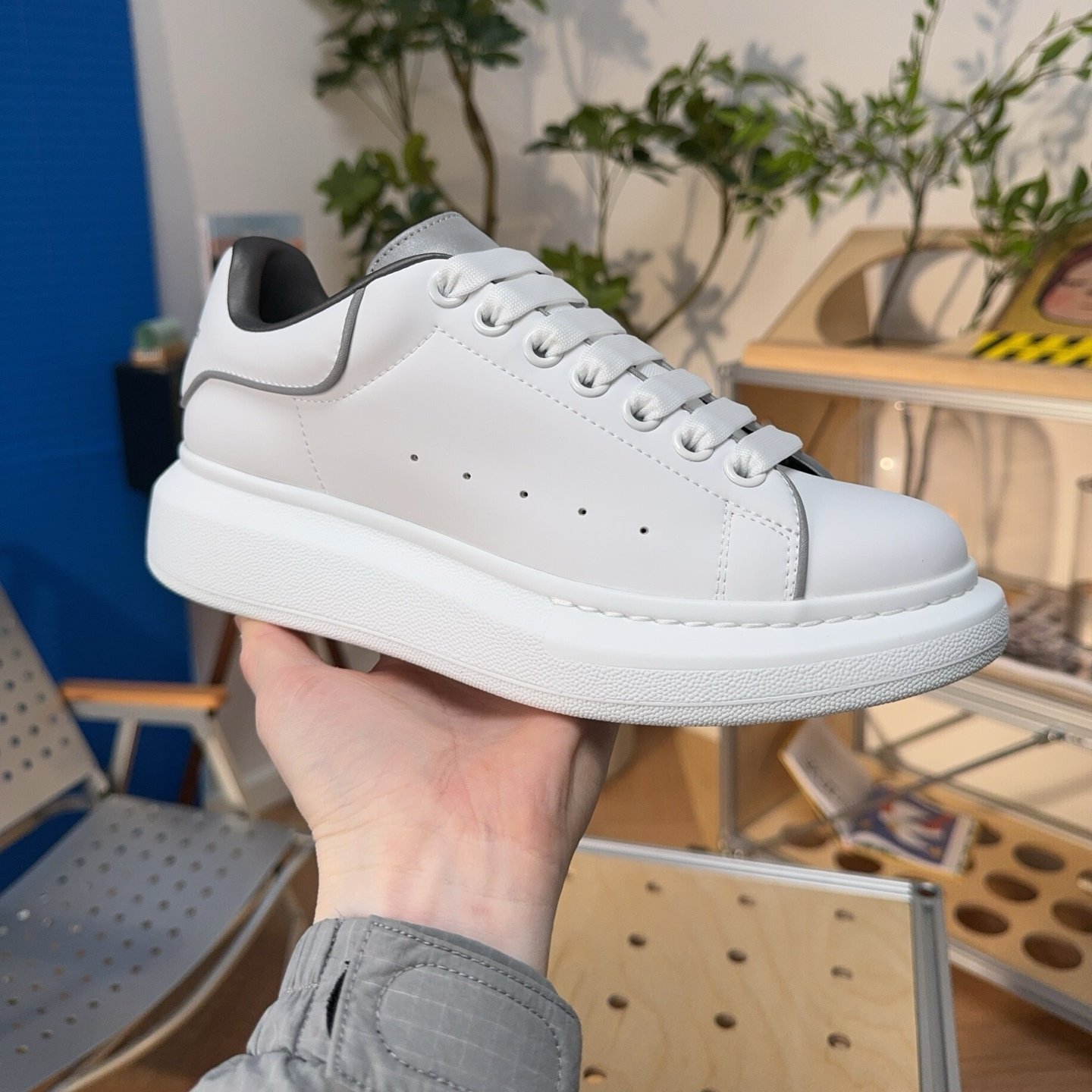 Alexander McQueen Oversized Sneaker 'White Reflective' - HouseofKickz