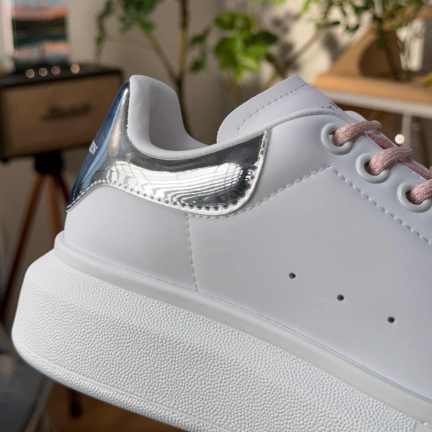 Alexander McQueen Oversized Sneaker 'White Silver Pink' - HouseofKickz