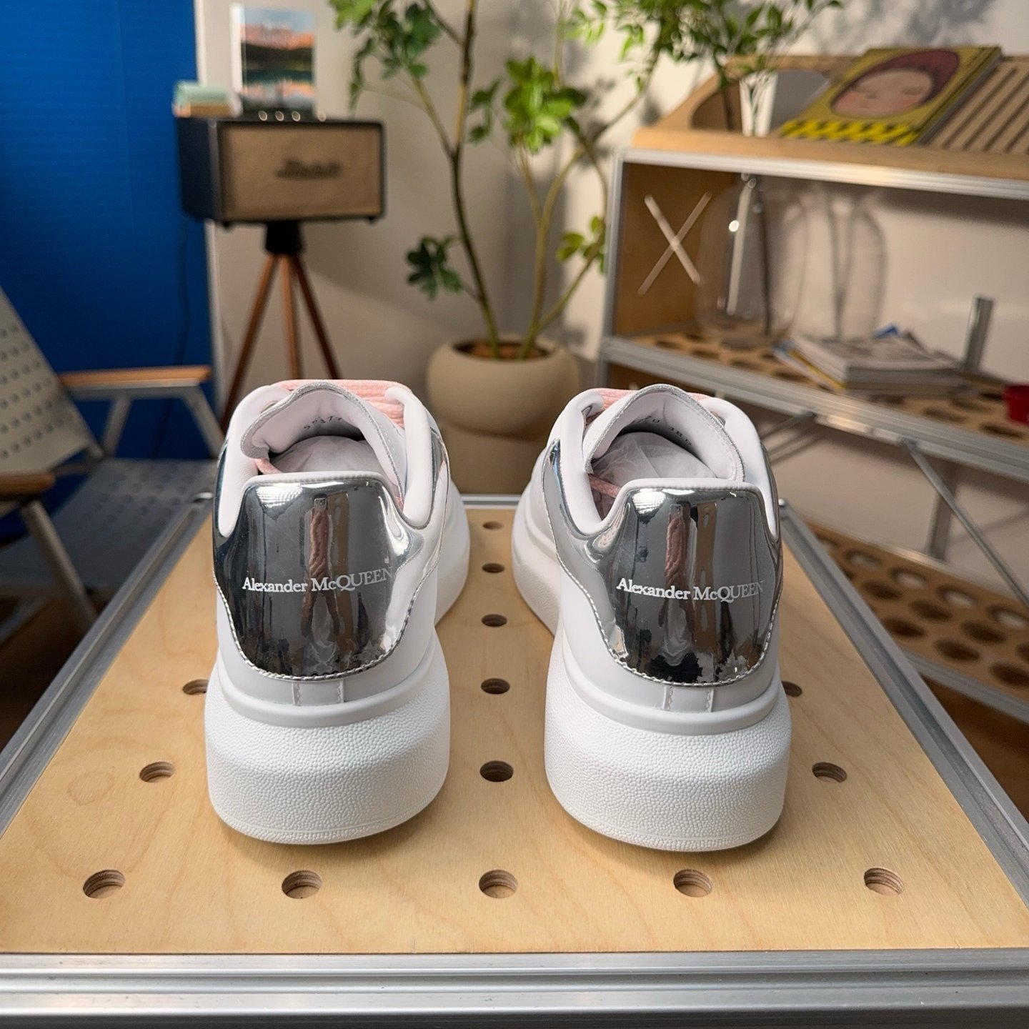Alexander McQueen Oversized Sneaker 'White Silver Pink' - HouseofKickz
