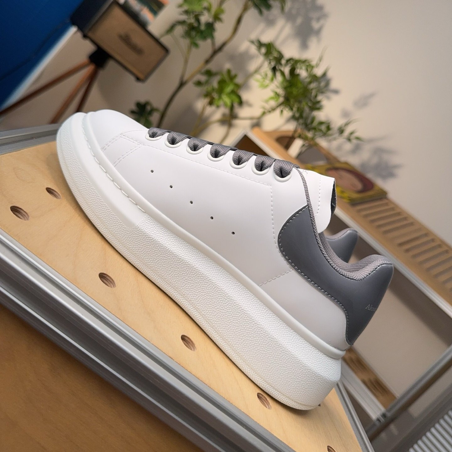 Alexander McQueen Oversized White Cool Grey - HouseofKickz