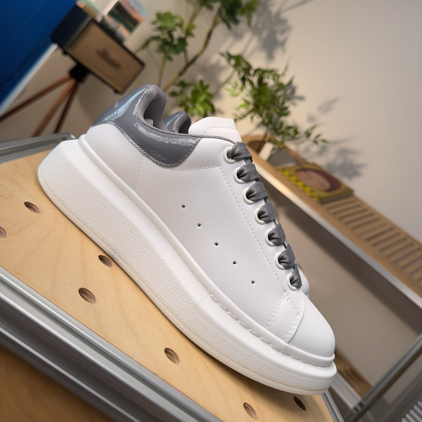 Alexander McQueen Oversized White Cool Grey - HouseofKickz
