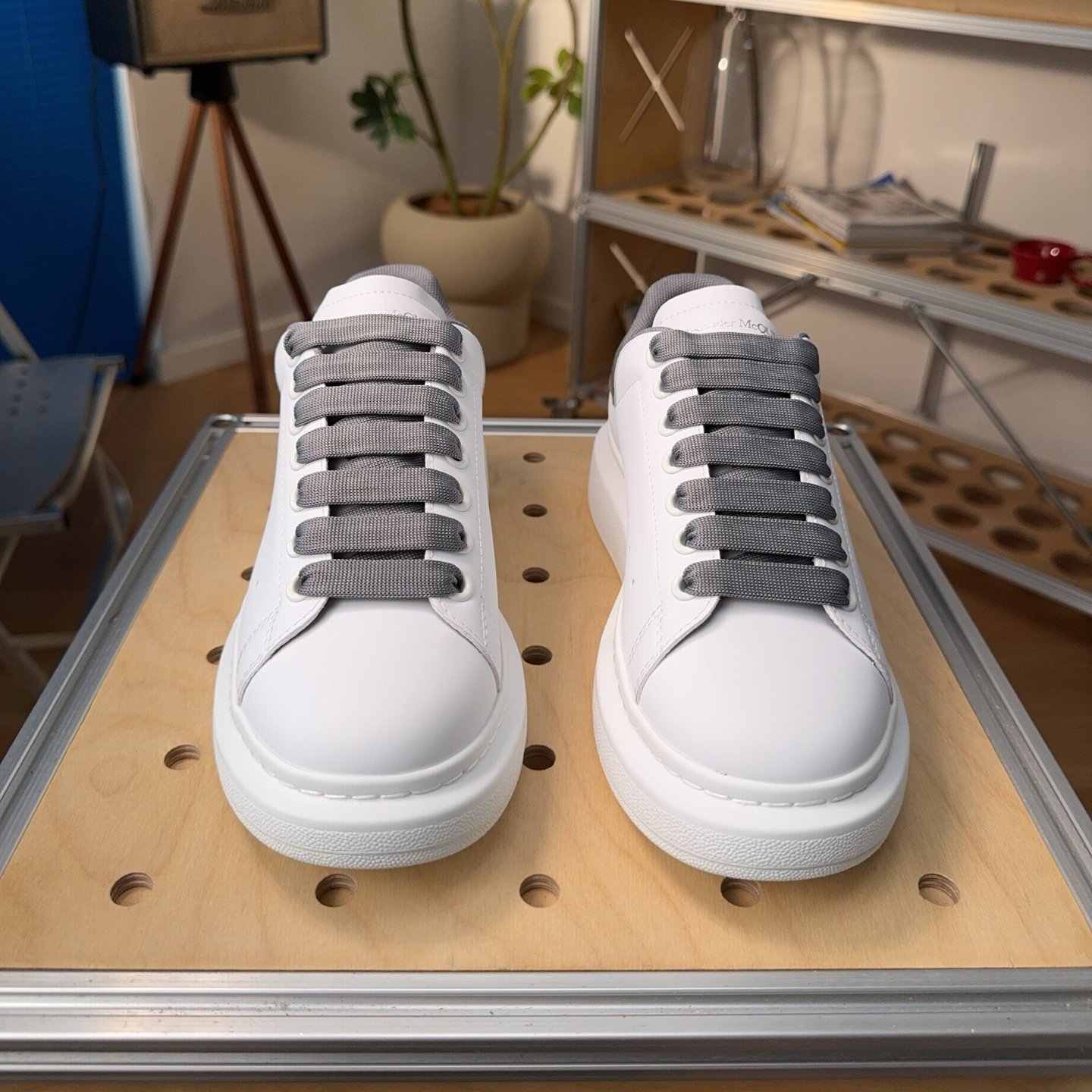 Alexander McQueen Oversized White Cool Grey - HouseofKickz