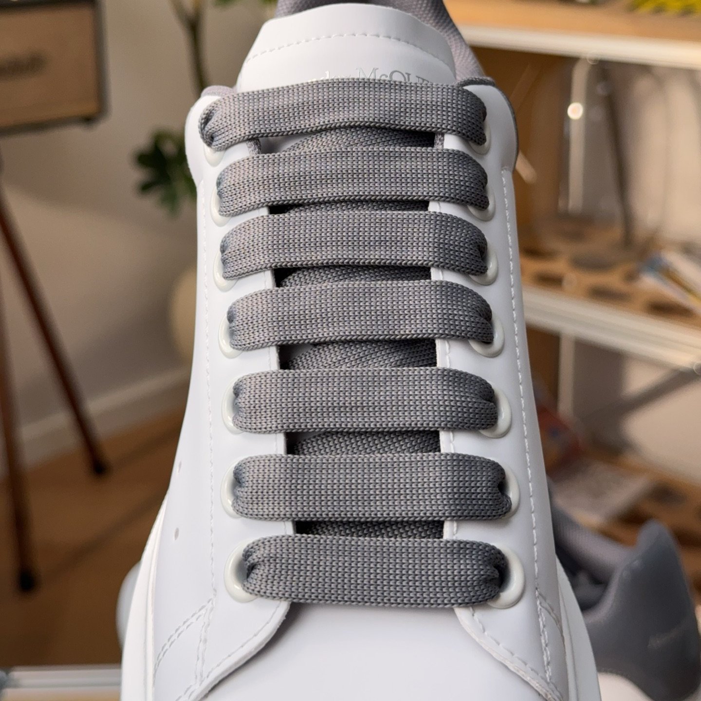 Alexander McQueen Oversized White Cool Grey - HouseofKickz