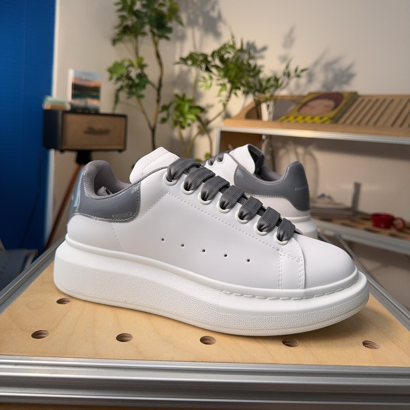 Alexander McQueen Oversized White Cool Grey - HouseofKickz